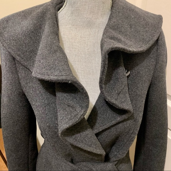 Rebecca Taylor Wool coat [size 4, charcoal grey, office, casual, luxury] - Picture 2 of 7